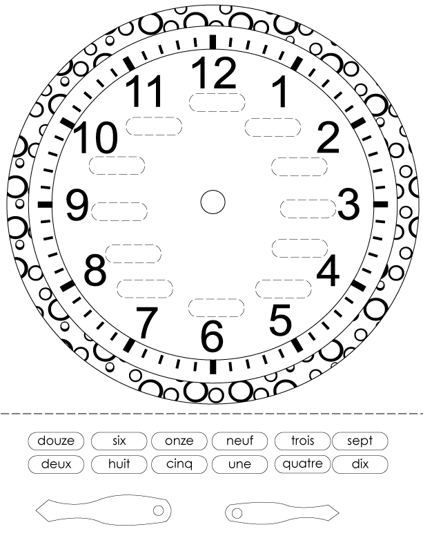 time worksheet french